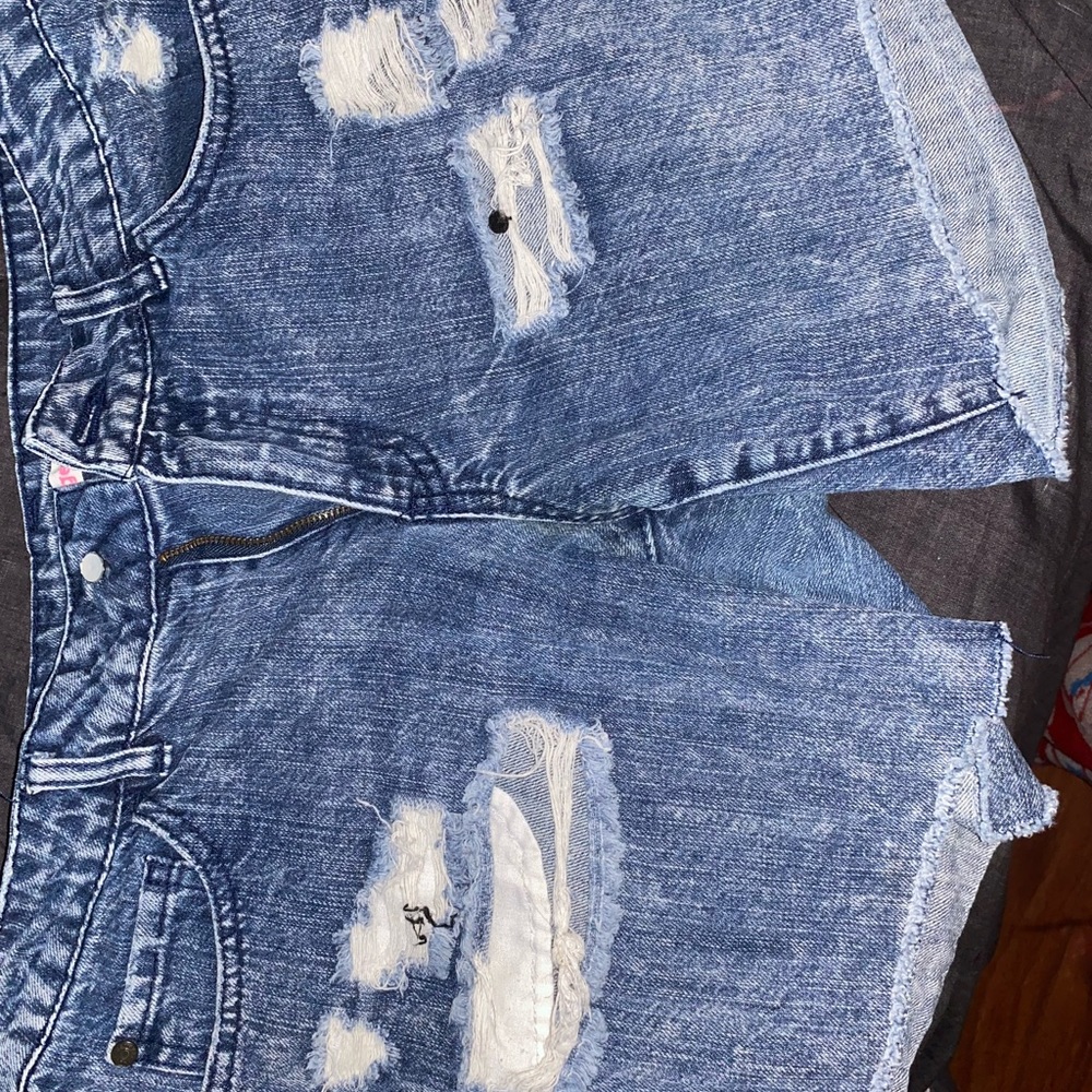 Jean shorts.